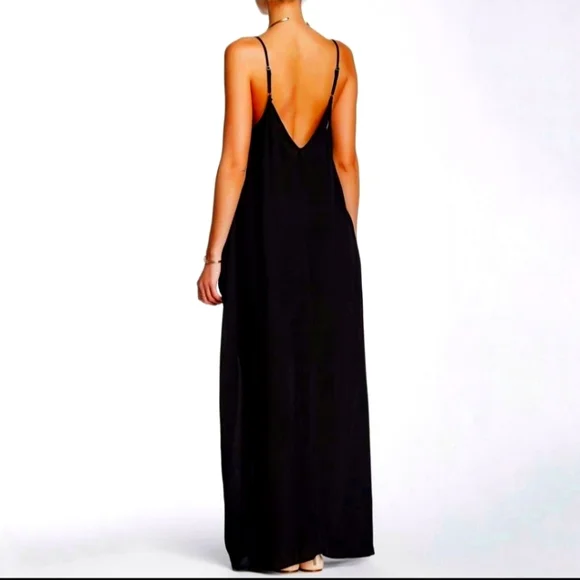 NWT Lovestitch Gauze Maxi Dress Size M/L Black - Picture 2 of 2